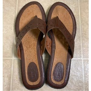 BOC Born Brown Leather Cushioned Sandal Flip Flops